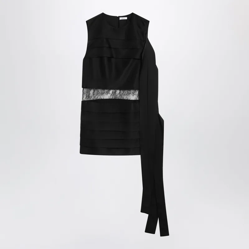 Black Mini Dress With Lace - Ferragamo