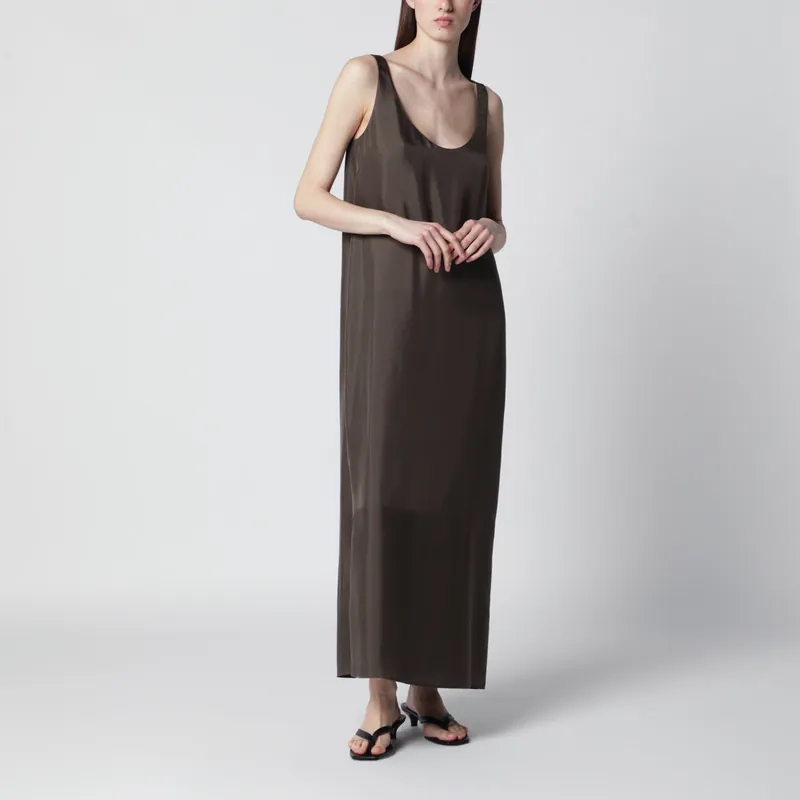 Earth-Tone Silk Dress