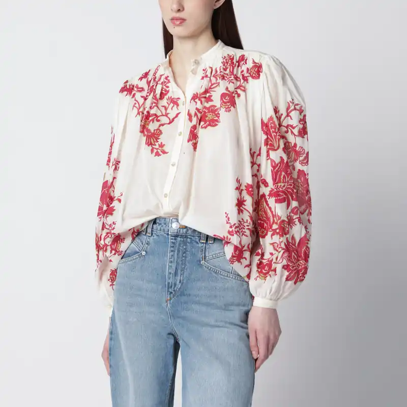 Blouse In Cotton Voile With Floral Print - Etro
