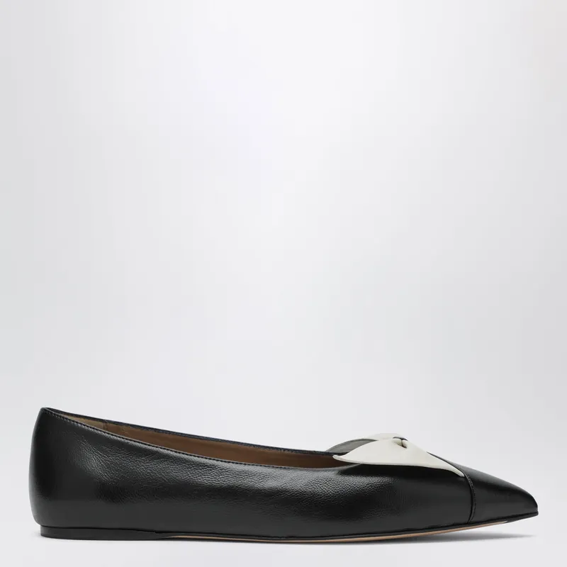 Soft Bow Ballerina Flats Black/Mascarpone - Ferragamo