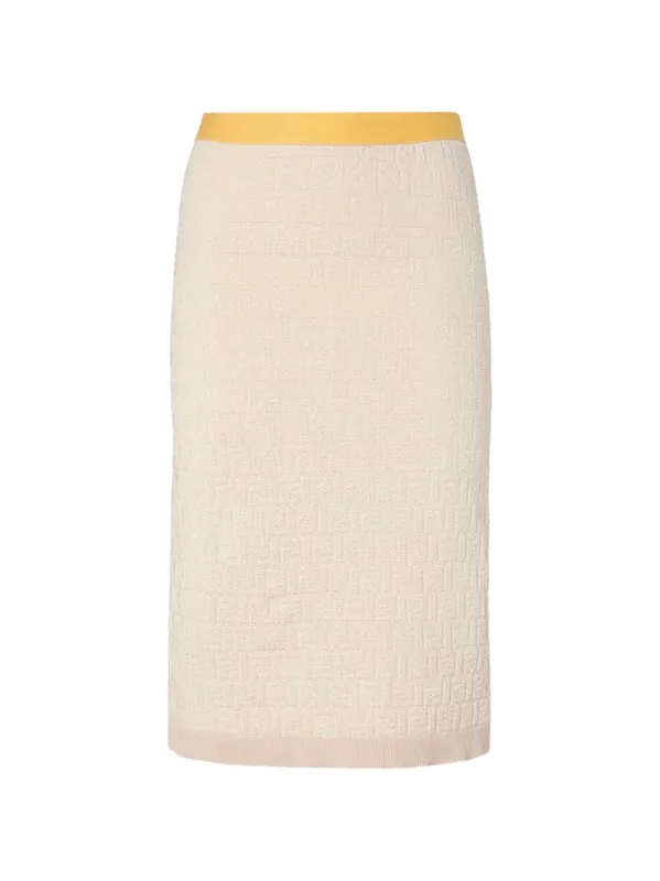 Cotton And Silk Blend Skirt - Fendi
