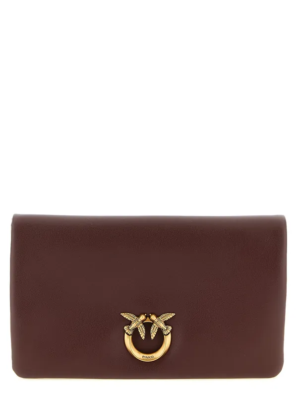 Love Click Soft Horizontal Clutch Bordeaux - Pinko