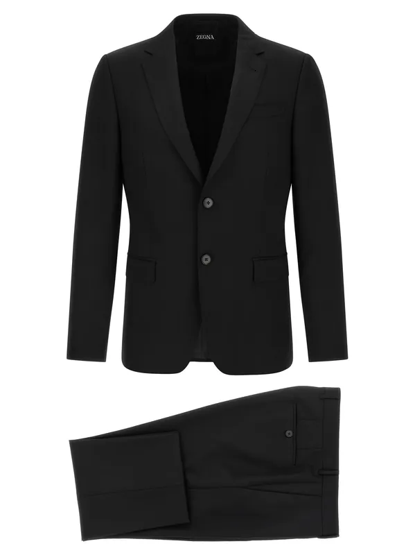 Mohair Wool Dress Suits Black - Zegna