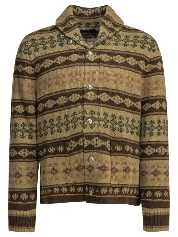 Woven Knit Cardigan Knitwear Beige - Rrl By Ralph Lauren