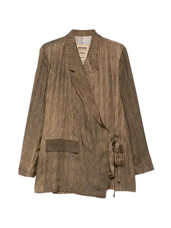 Khloe Belted Jacket With Geometric Pattern - Uma Wang