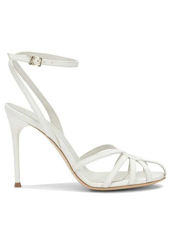 100mm Heeled Sandals White - Sergio Levantesi