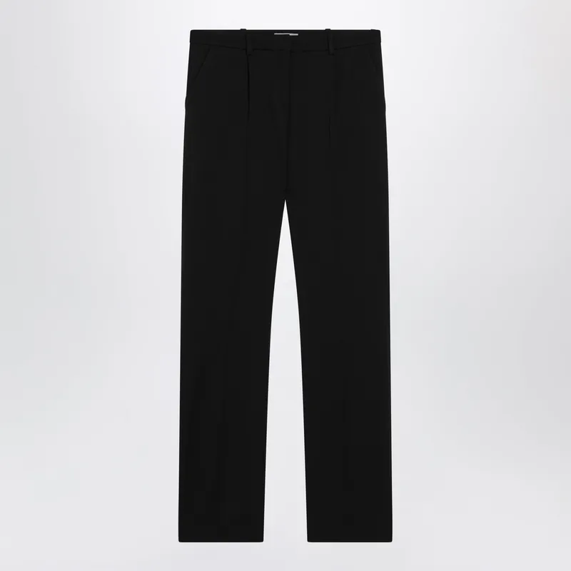 Slim Tailored Trousers In Stretch Wool Twill, Black - Balenciaga
