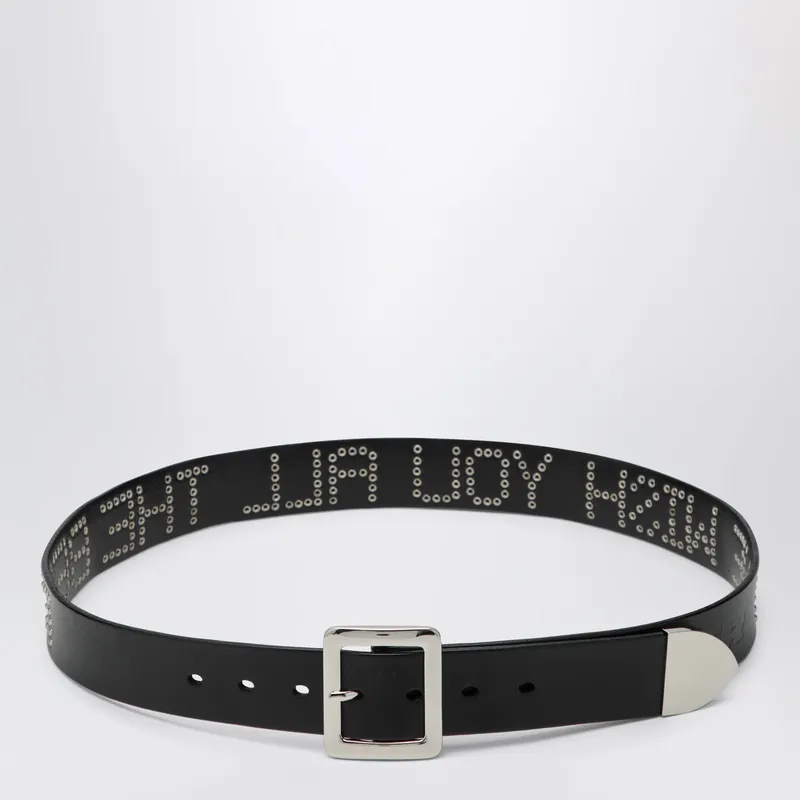Black Leather We Wish You All The Best Belt - Dagger