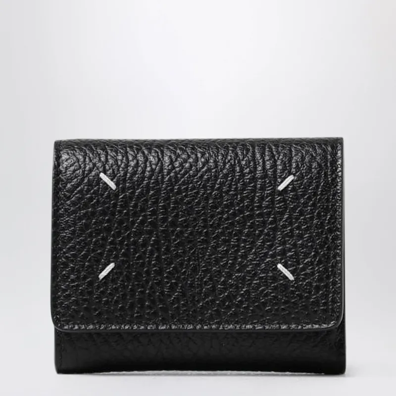 Four Stitches Trifold Wallet Black - Maison Margiela