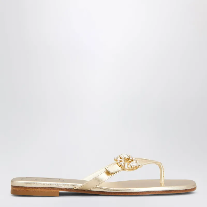 Gold Metallic Nappa Leather Slip-On