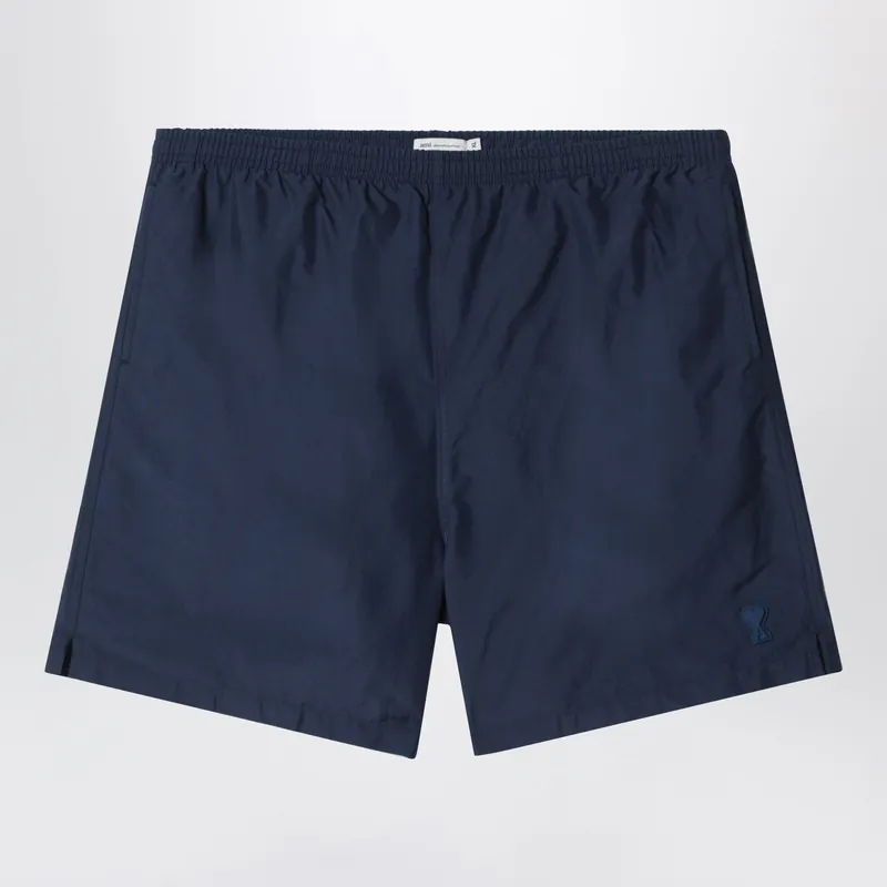 Ami De Coeur Short Swim Shorts In Polyamide, Ink - Ami Paris