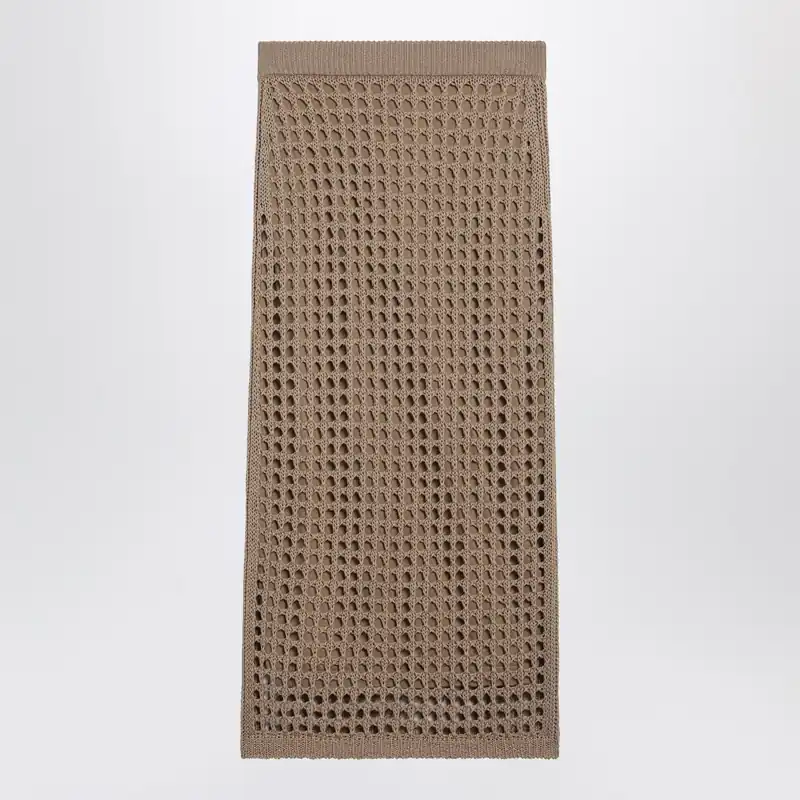 Mesh Cotton Maxi Skirt In Desert - Max Mara