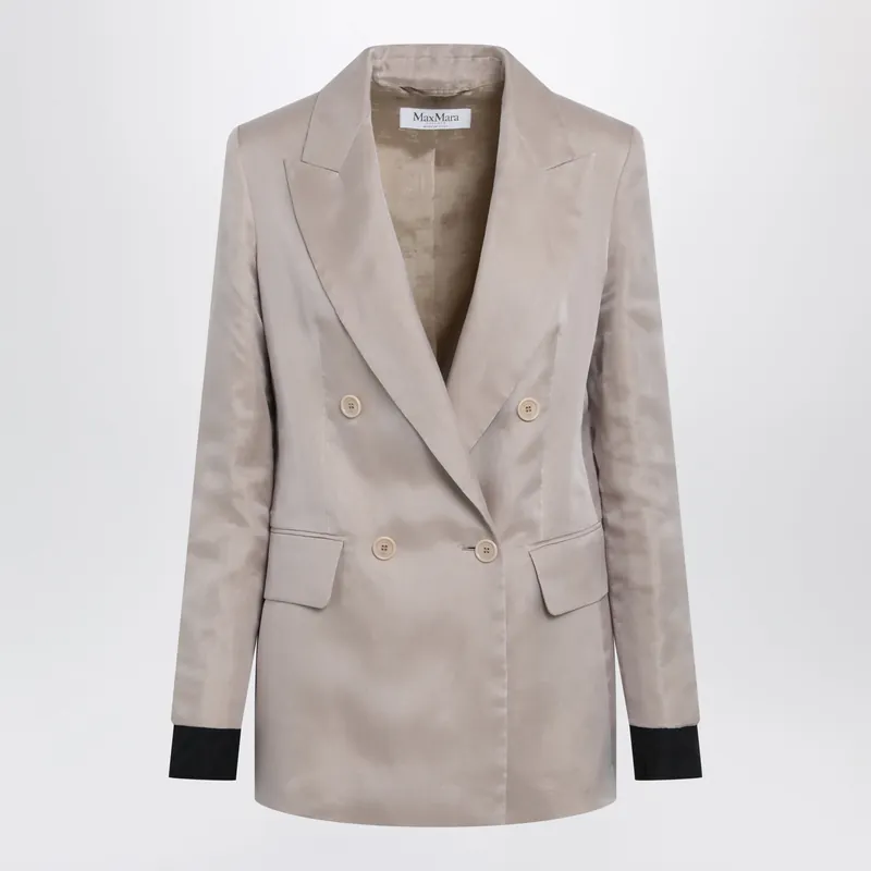Oversized Linen And Organza Blazer In Pink - Max Mara
