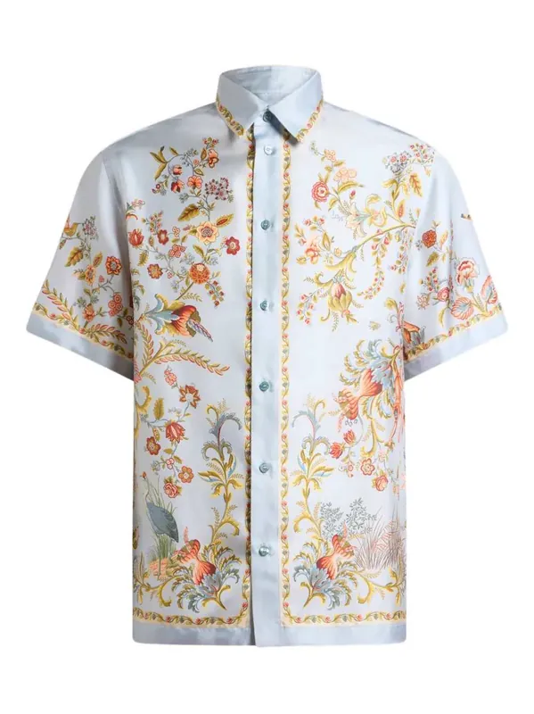 Silk Shirt With Floral And Wildlife Print - Etro