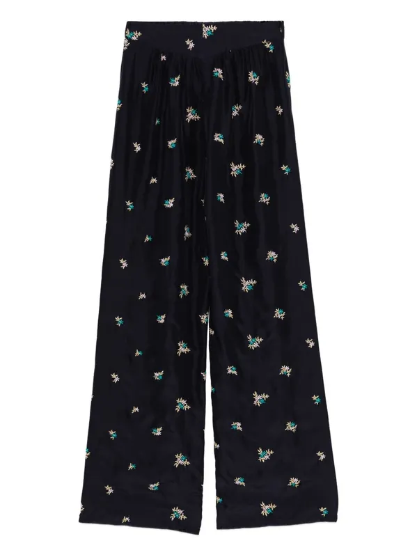 Embroidered Silk Trousers - Forte_Forte