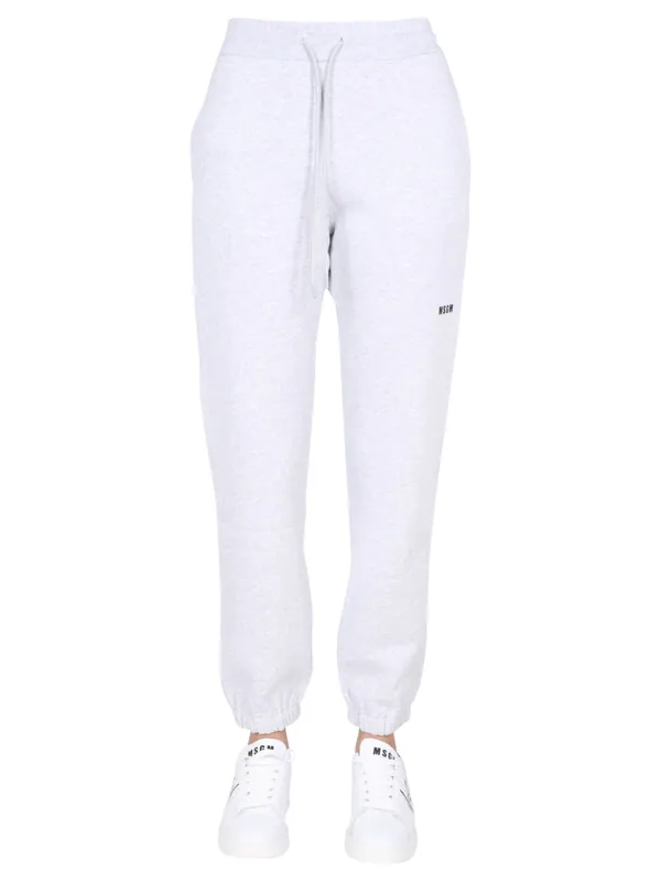 Jogging Pants With Logo Print - MSGM