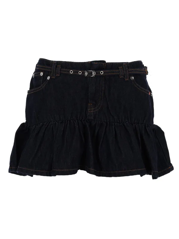 Denim Miniskirt With Belt - Amish