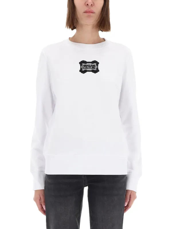 Sweatshirt With "Baroque" Logo Patch - Versace