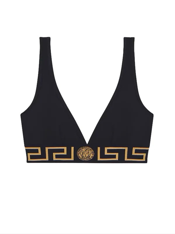 Cotton Jersey Triangle Bralette - Versace