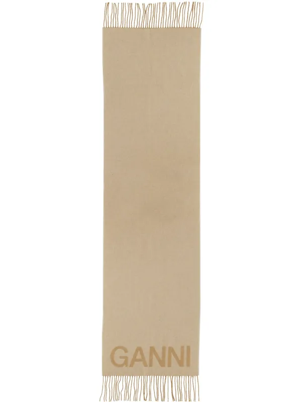 Scarf With Logo - Ganni
