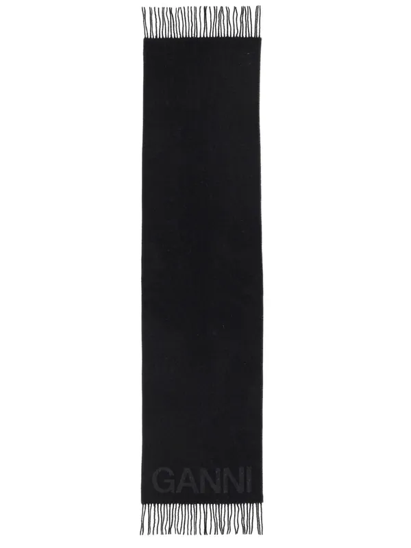 Scarf With Logo - Ganni