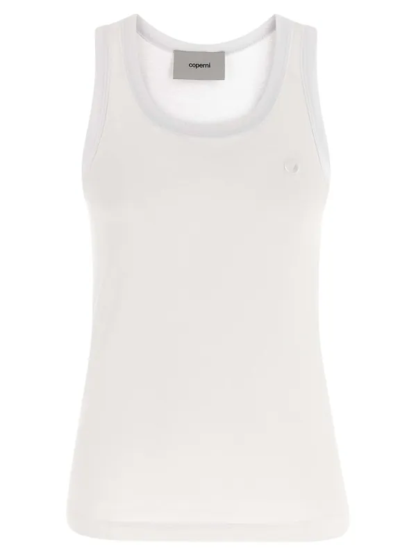 Logo Embroidery Tank Top Tops White - Coperni