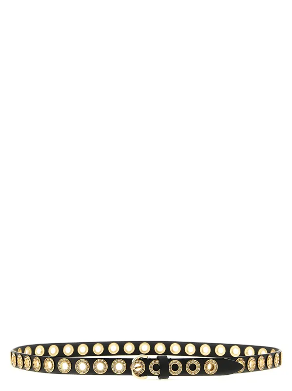 Crystal Studs Belt Belts Black - Pinko
