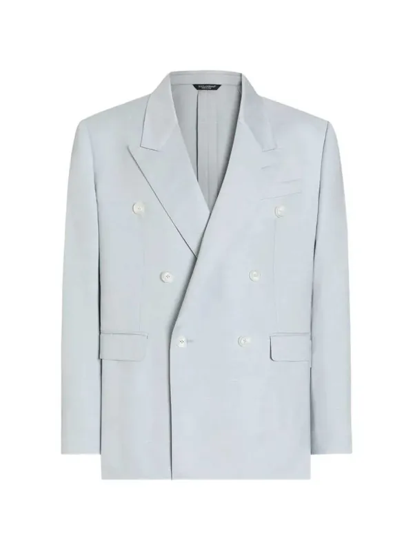 Double-Breasted Viscose Shantung Jacket