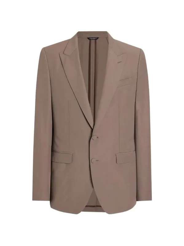 Single-Breasted Wool Poplin Jacket