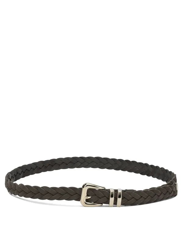 Suede Leather Belt Belts Brown - Brunello Cucinelli