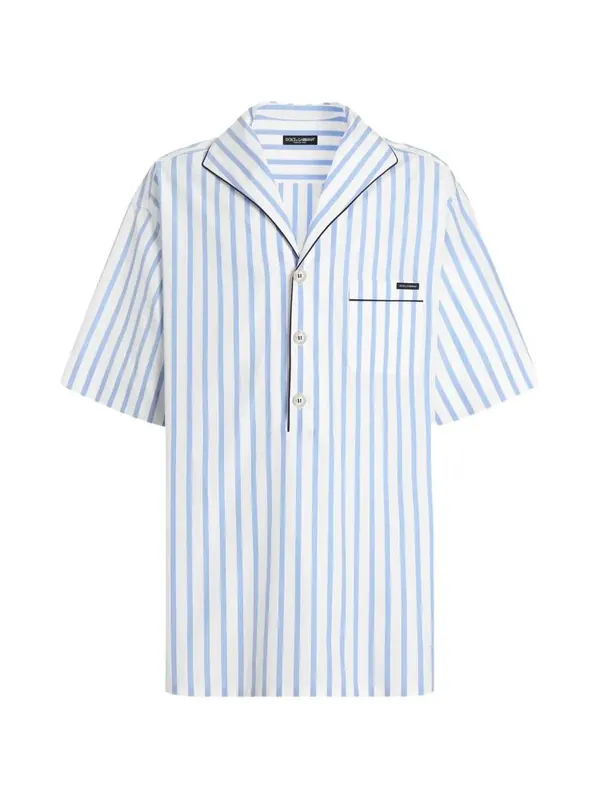 Striped Shirt With Applique - Dolce & Gabbana