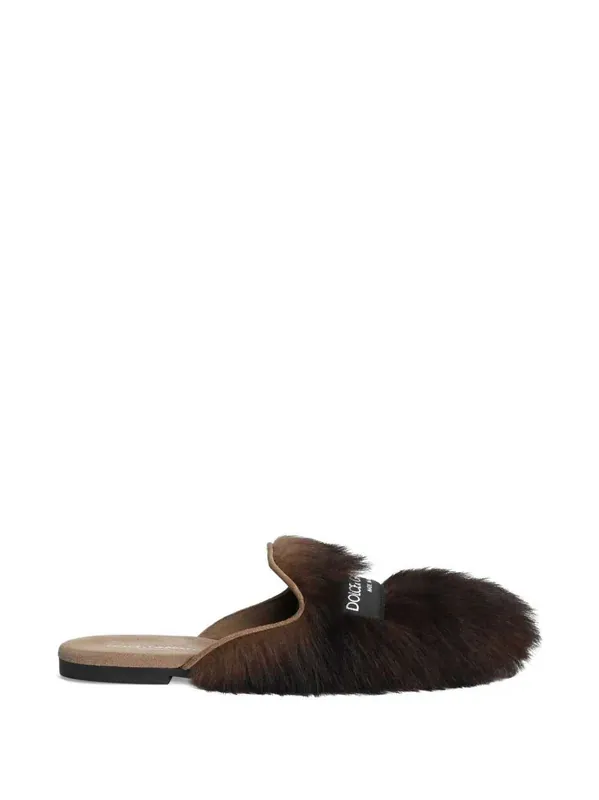 Suede And Shearling Slippers - Dolce & Gabbana