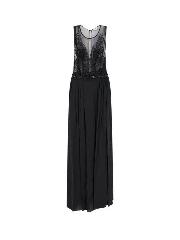 Red Carpet Long Dress With Belt - Elisabetta Franchi