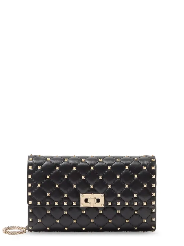Rockstud Spike Leather Crossbody Bag With Iconic All-Over Studs