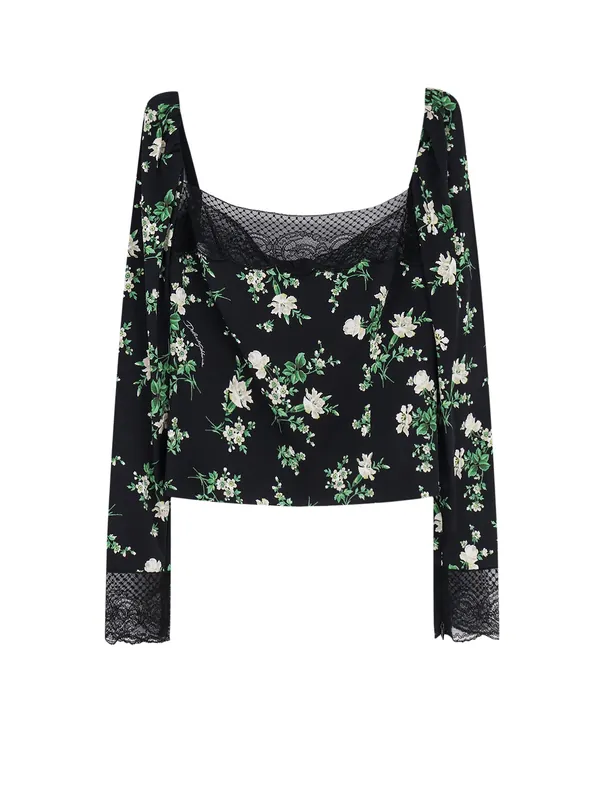 Silk Top With Floral Print - Dolce & Gabbana