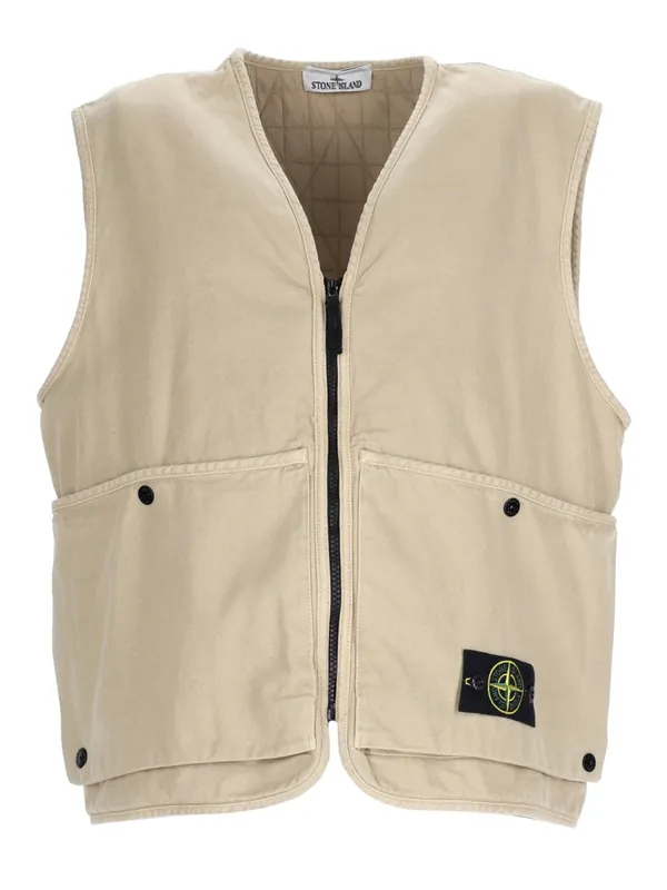 Gilet Oversize Con Patch Logo - Stone Island