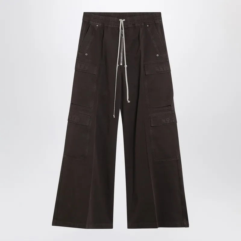 Dark Powder Grey Nylon Double Cargo Jumbo Belas Trousers - Rick Owens DRKSHDW