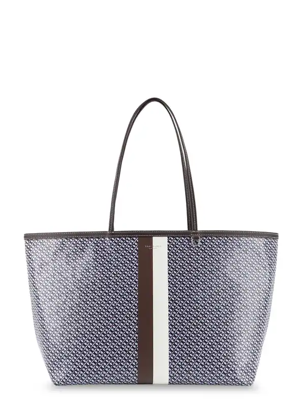 The Racer Tote Shoulder Bag In Coated Canvas With All-Over Logo