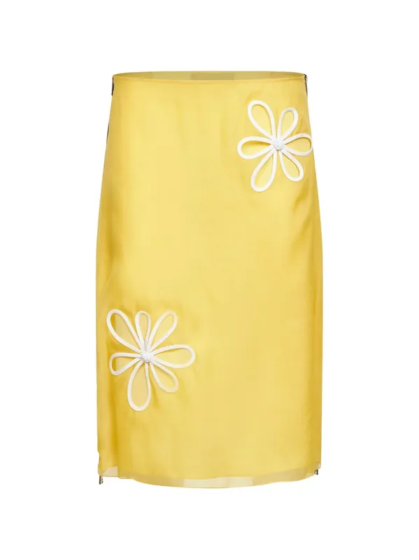 Silk Midi Skirt - Fendi