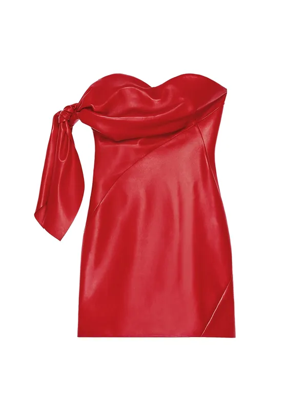 Leather Bustier Dress With Bow Detail - Givenchy