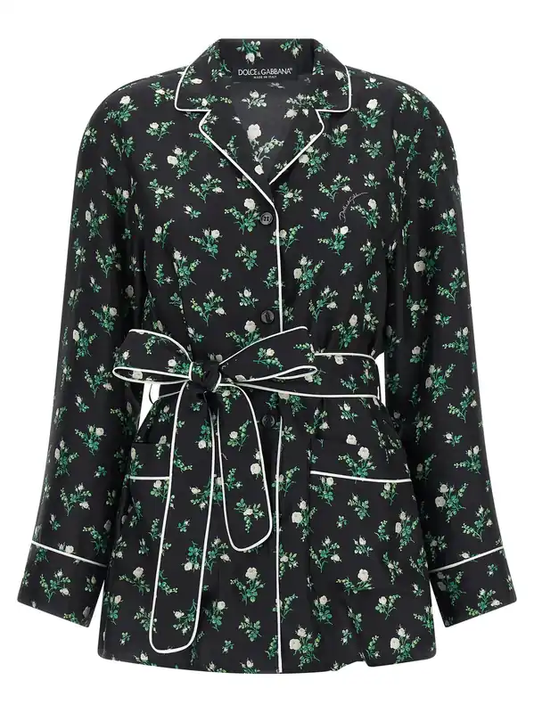Roselline And Lily Of The Lilies Of The Flowers Printed Shirt Shirt And Blouse Black - Dolce & Gabbana