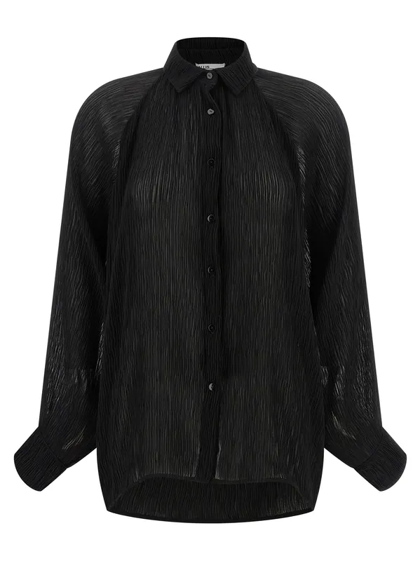 Pleated Shirt Beachwear Black - Allis