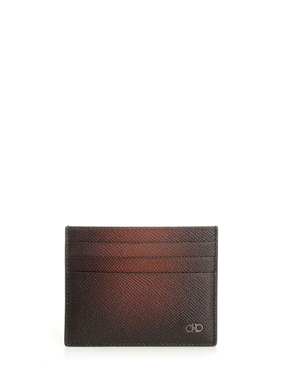 Gancini Credit Card Holder Wallets Brown - Ferragamo