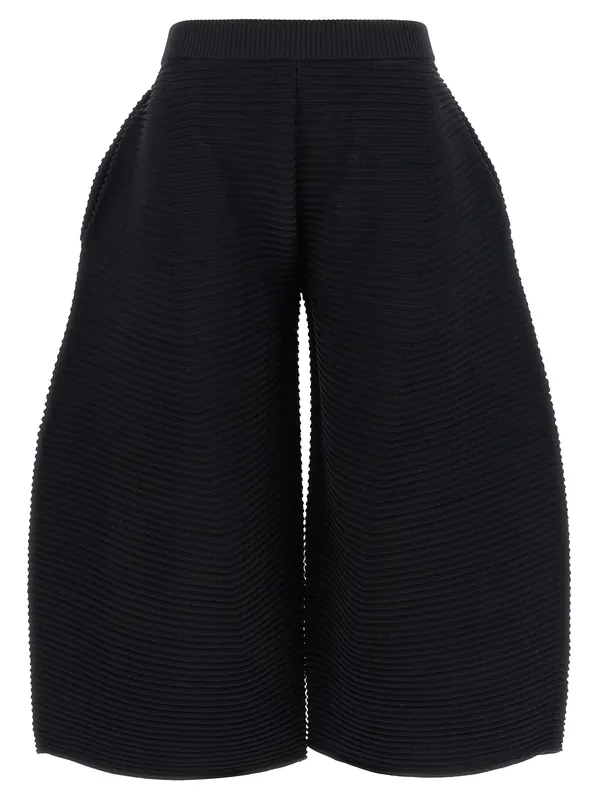 Corrugated Knit Pants Black - Issey Miyake