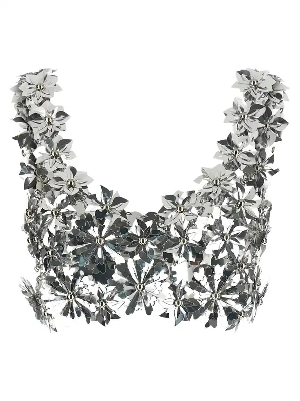 Bralette Top Tops Silver - Rabanne