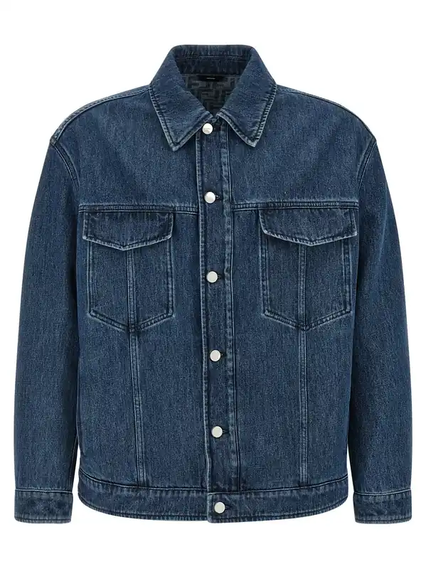 Ff Selleria Puffer Jackets Blue - Fendi