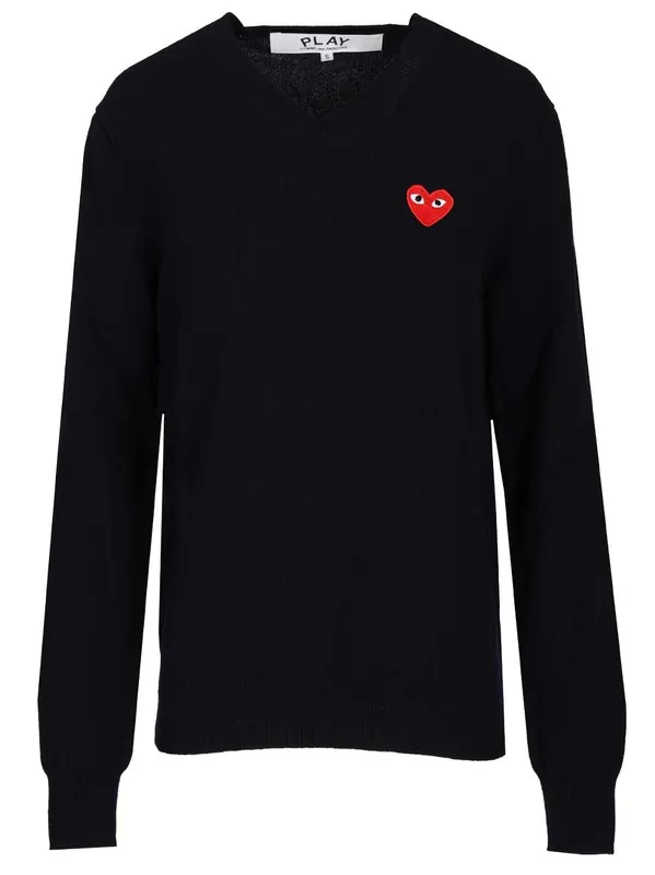 Crew Neck Wool Sweater Knitwear Blue - Comme Des Garçon