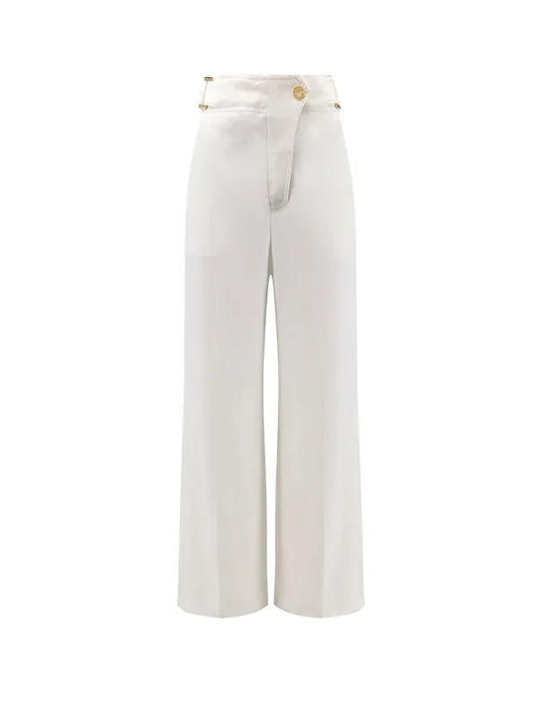 Daily Linen And Viscose Trousers - Elisabetta Franchi