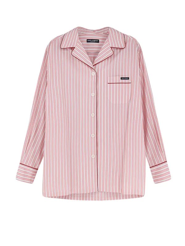 Striped Cotton Pajama Shirt - Dolce & Gabbana