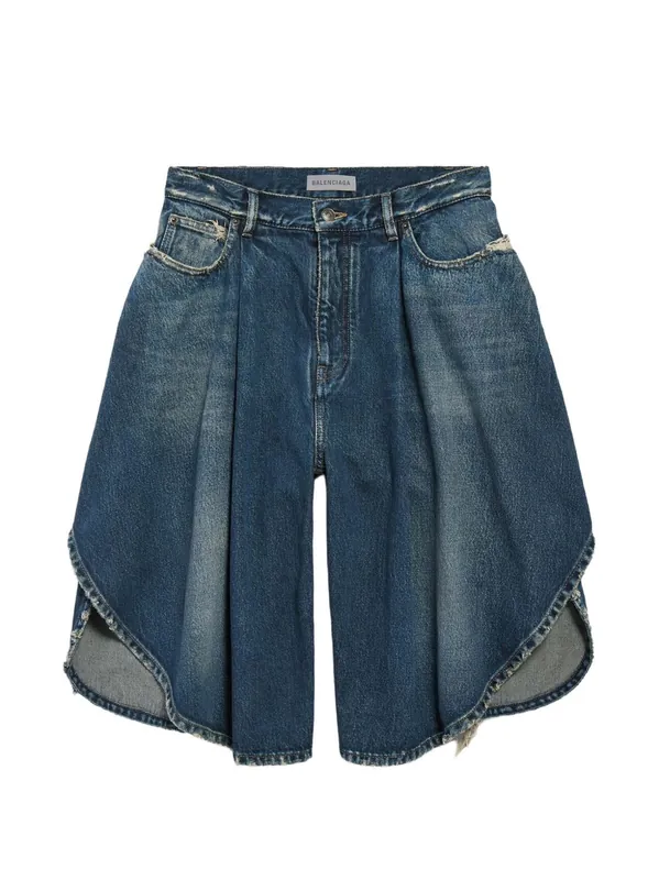 Denim Cotton Bermuda Shorts - Balenciaga